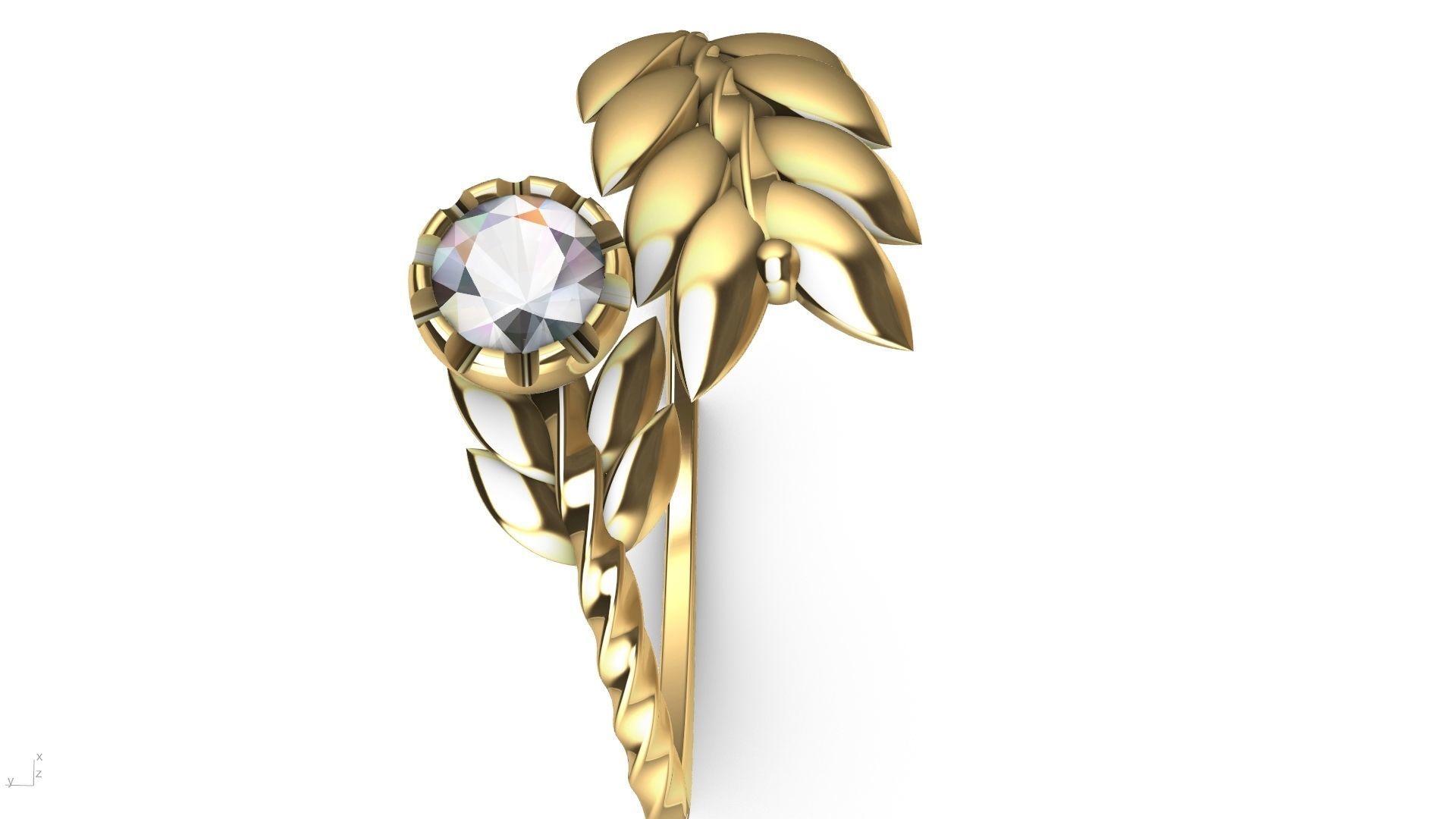 by pass leaf ring stl verified 3D print model_18