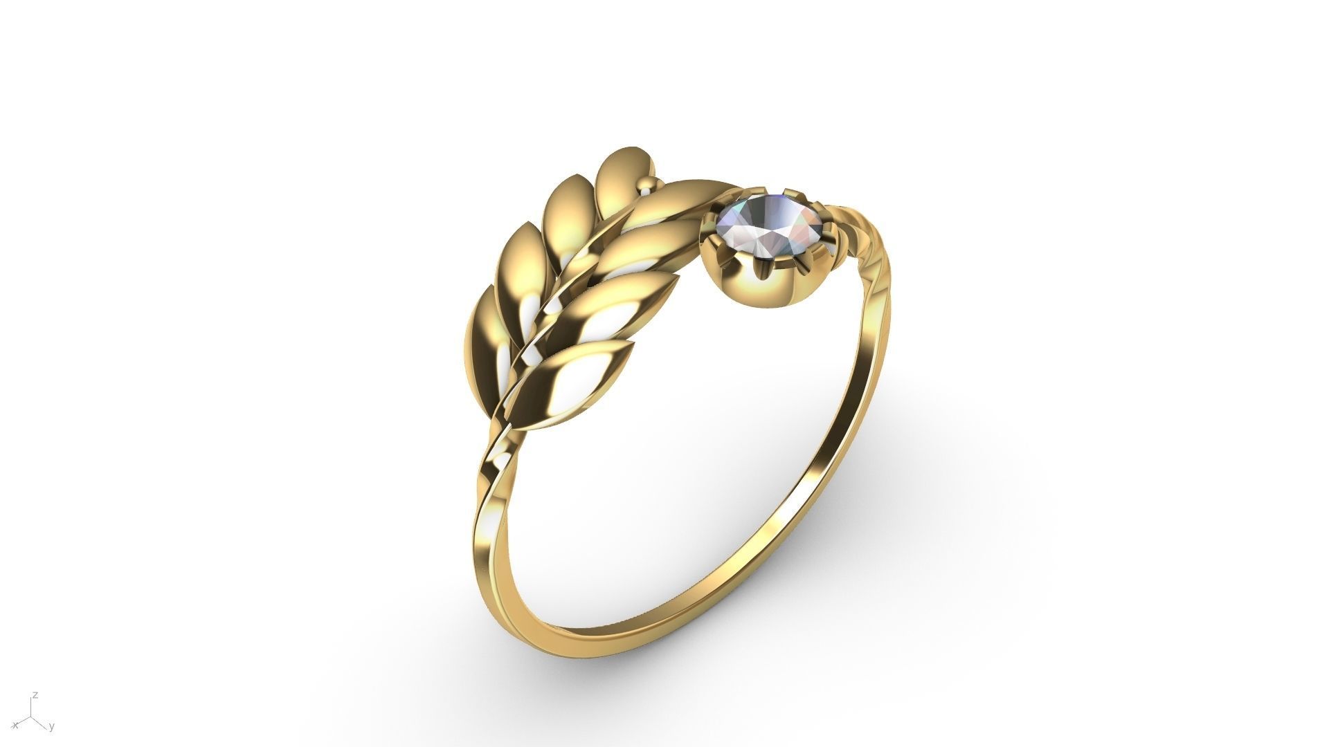 by pass leaf ring stl verified 3D print model_10