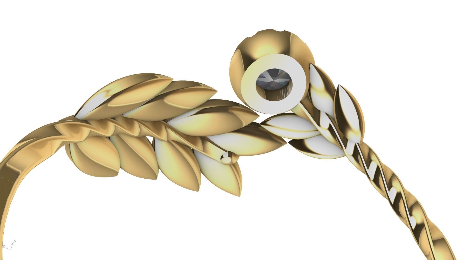 by pass leaf ring stl verified 3D print model_21