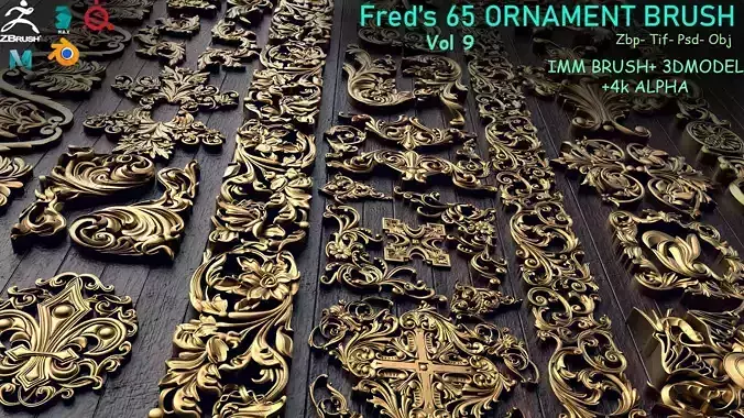 Fred ORNAMENT BRUSH- Vol 9 - IMMBRUSH-3DModels-Alpha