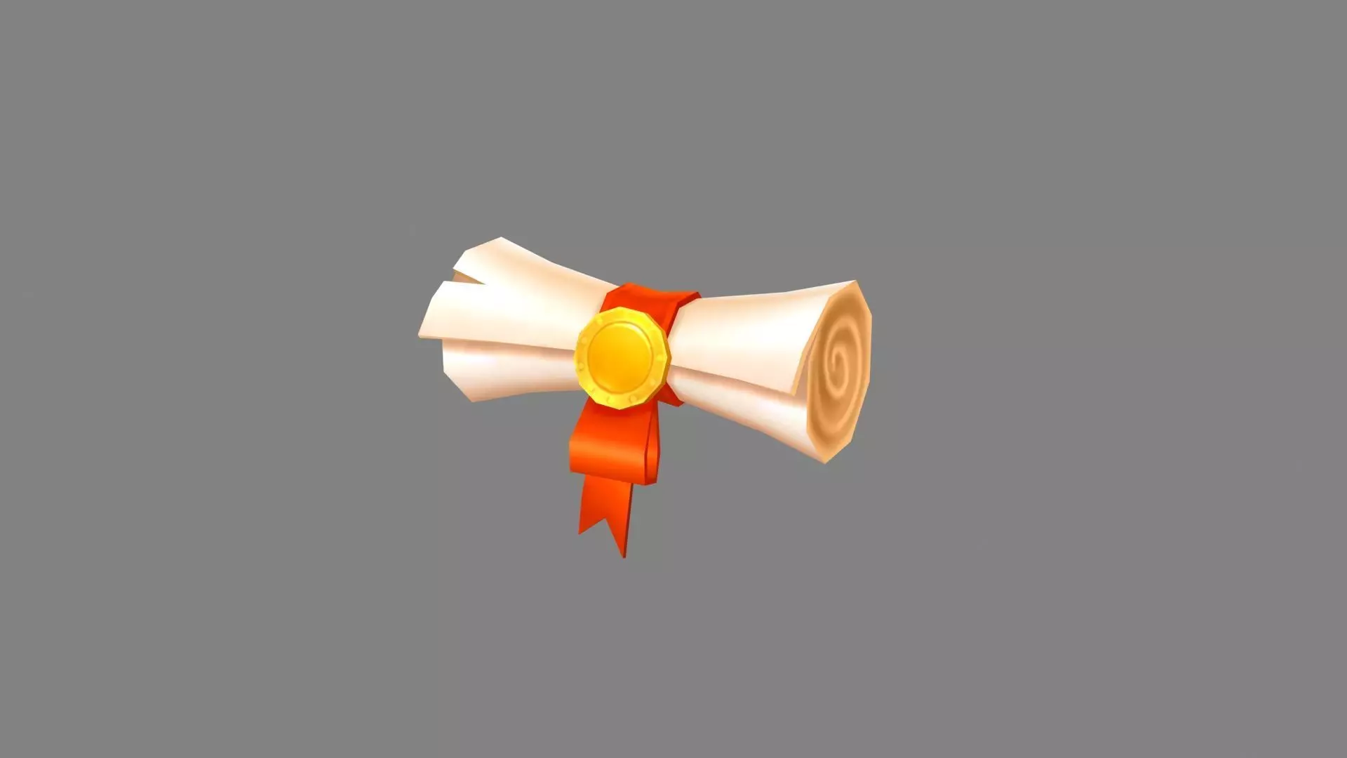 cartoon scroll - letter Low-poly 3D model
