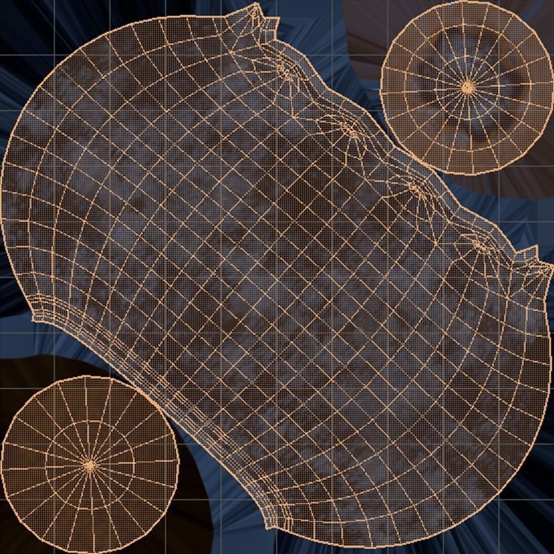 Blueberry three blueberries Low-poly 3D model_11