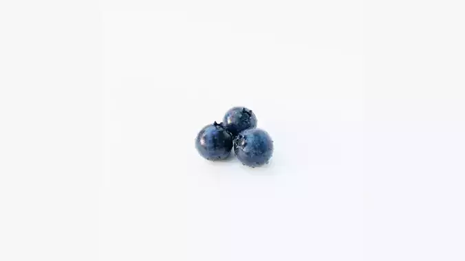 Blueberry three blueberries Low-poly 3D model