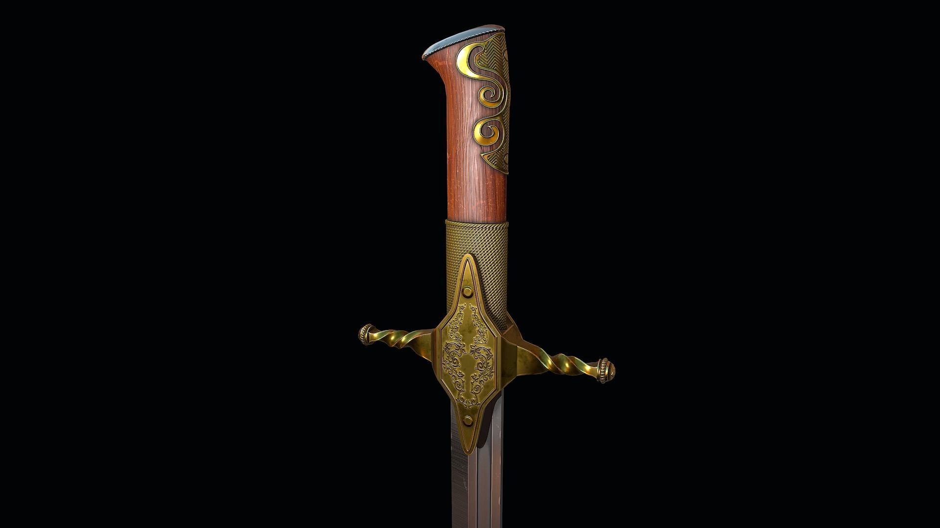 Karabela sabre Low-poly 3D model_8
