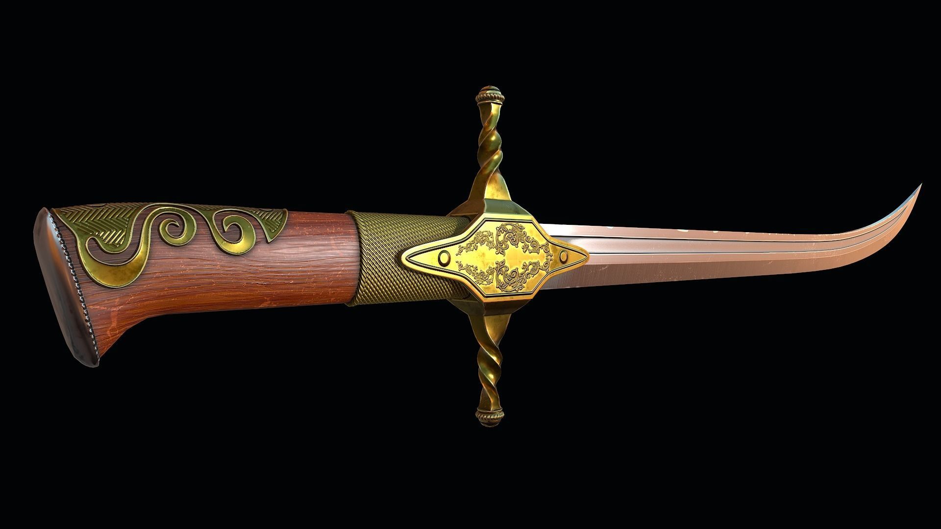 Karabela sabre Low-poly 3D model_4