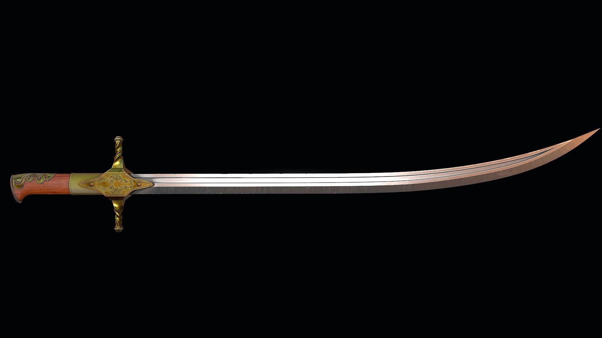 Karabela sabre Low-poly 3D model_3