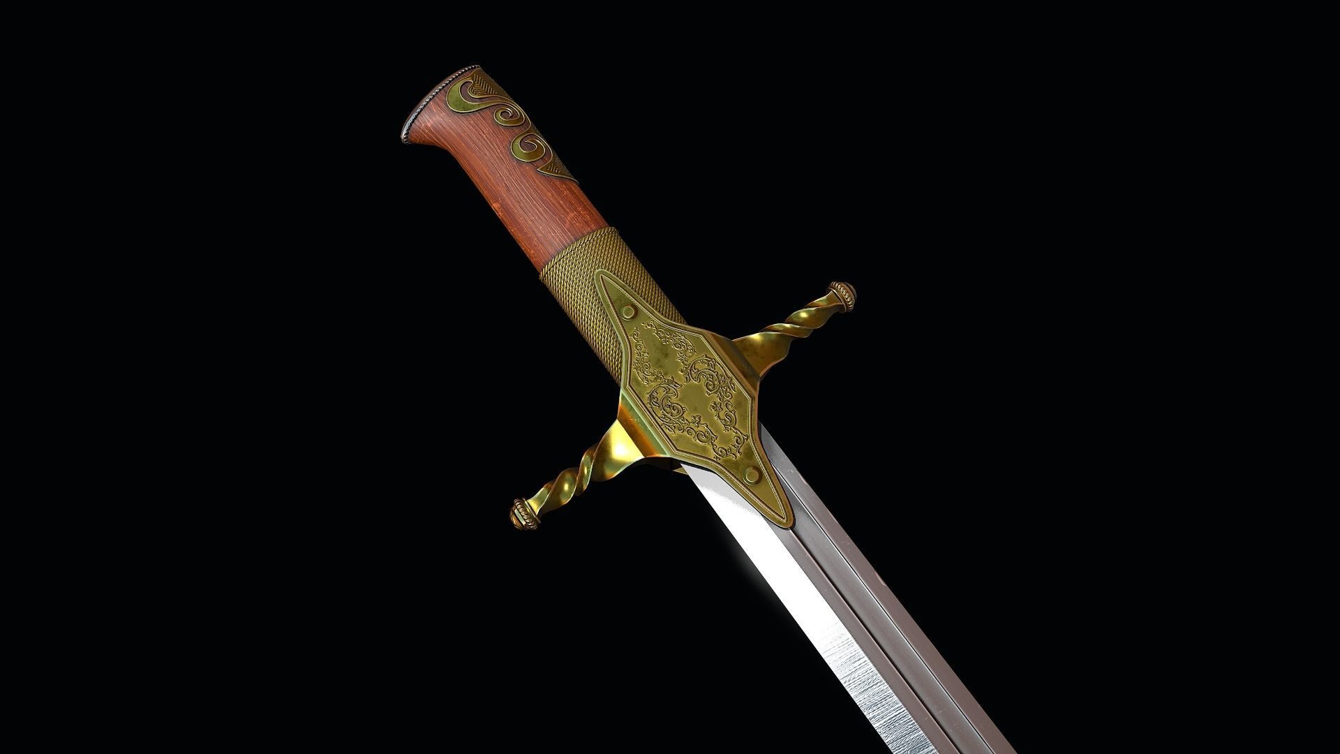 Karabela sabre Low-poly 3D model_11
