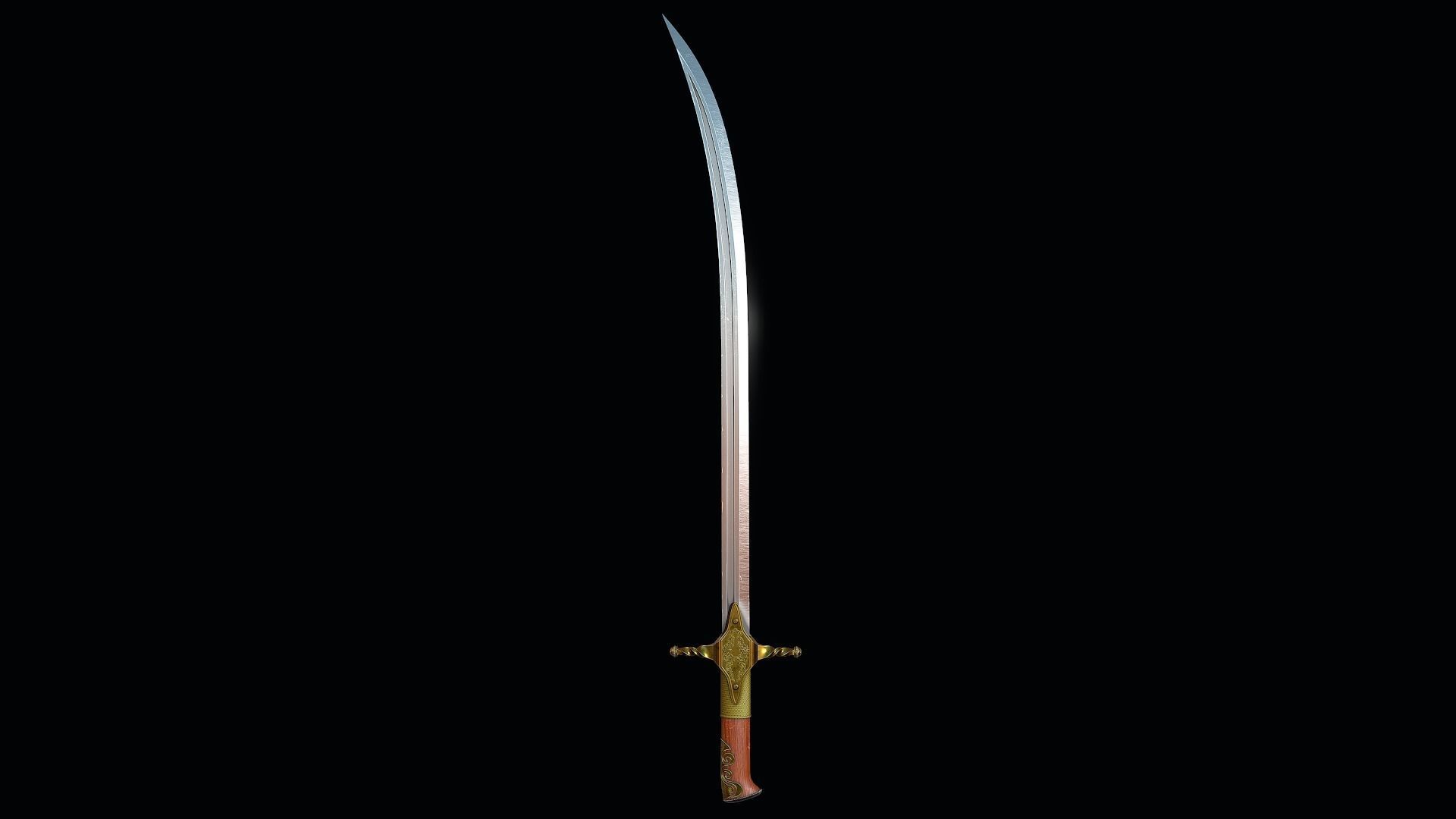 Karabela sabre Low-poly 3D model_7