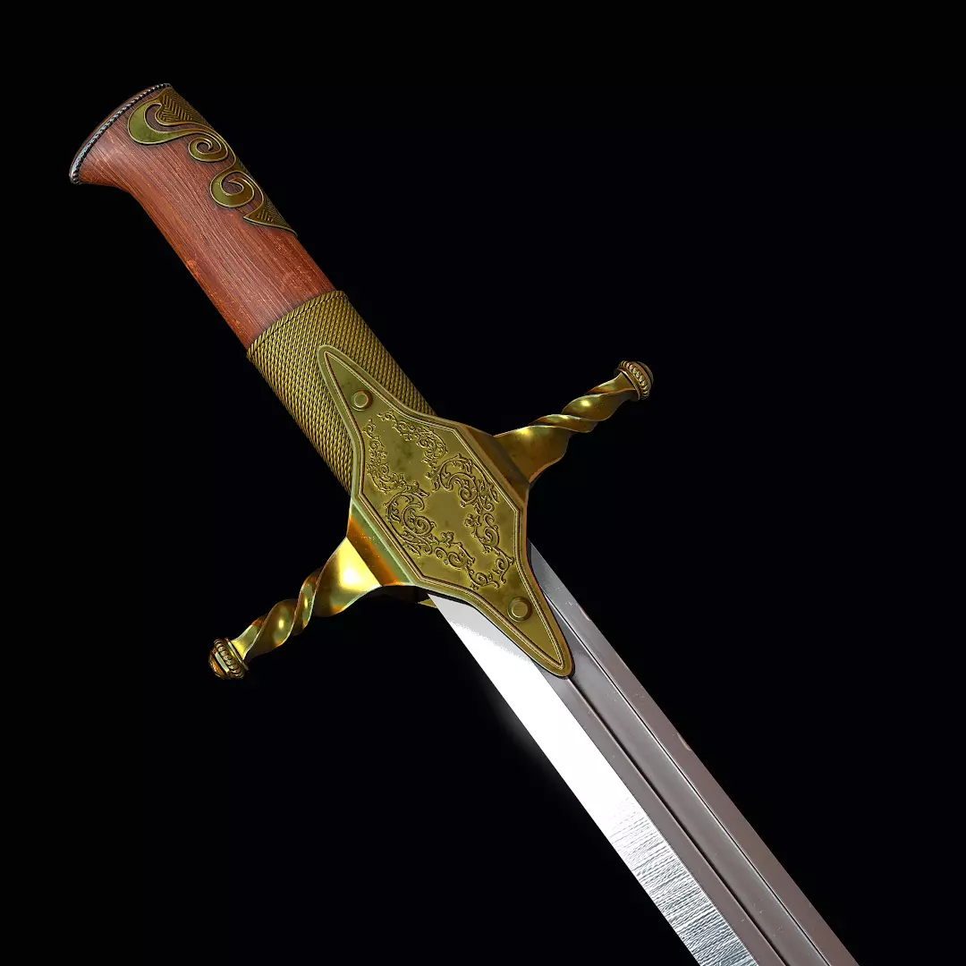 Karabela sabre Low-poly 3D model_0