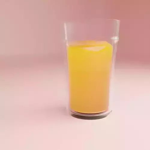3D glass cup with juice
