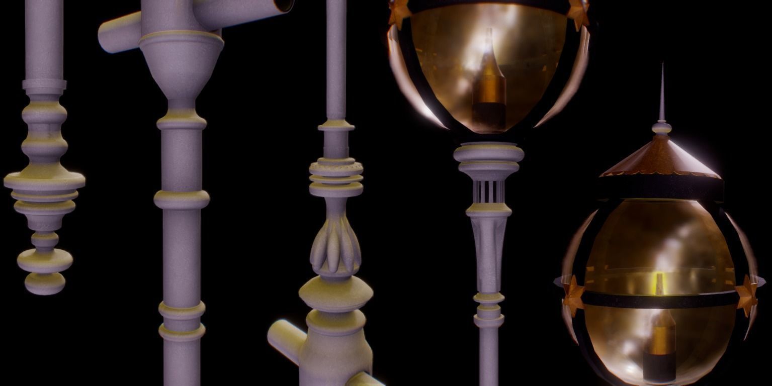 Victorian Pier Lamp - 1890s 3D model_1
