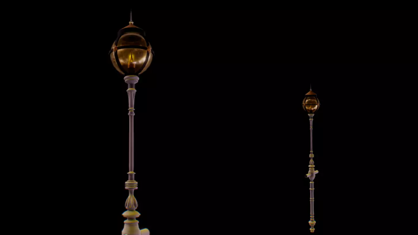 Victorian Pier Lamp - 1890s 3D model_0