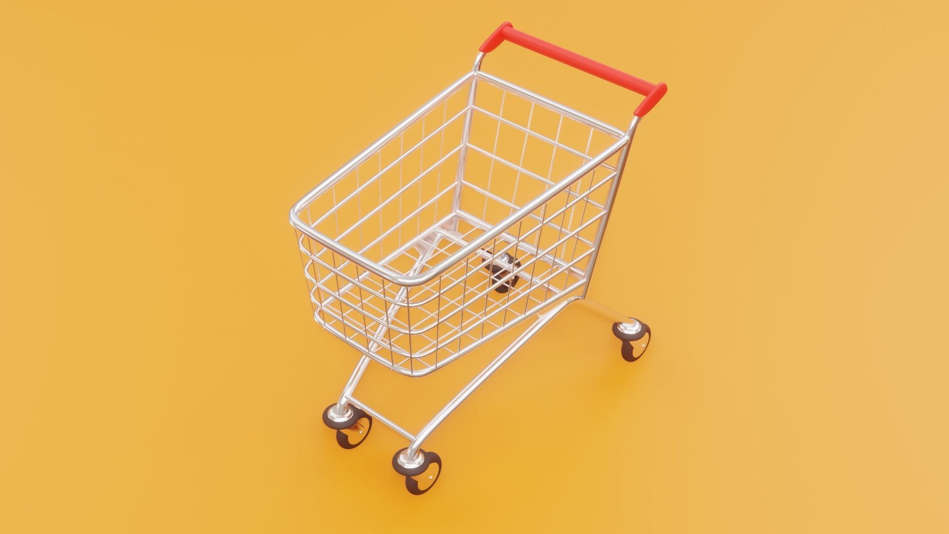 Cartoon type Shopping Cart Low-poly 3D model_7