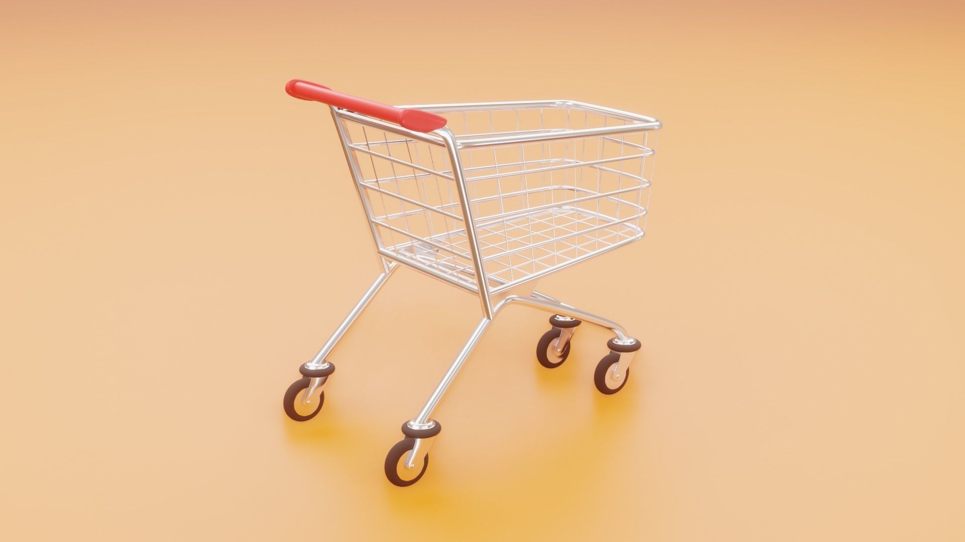 Cartoon type Shopping Cart Low-poly 3D model_5