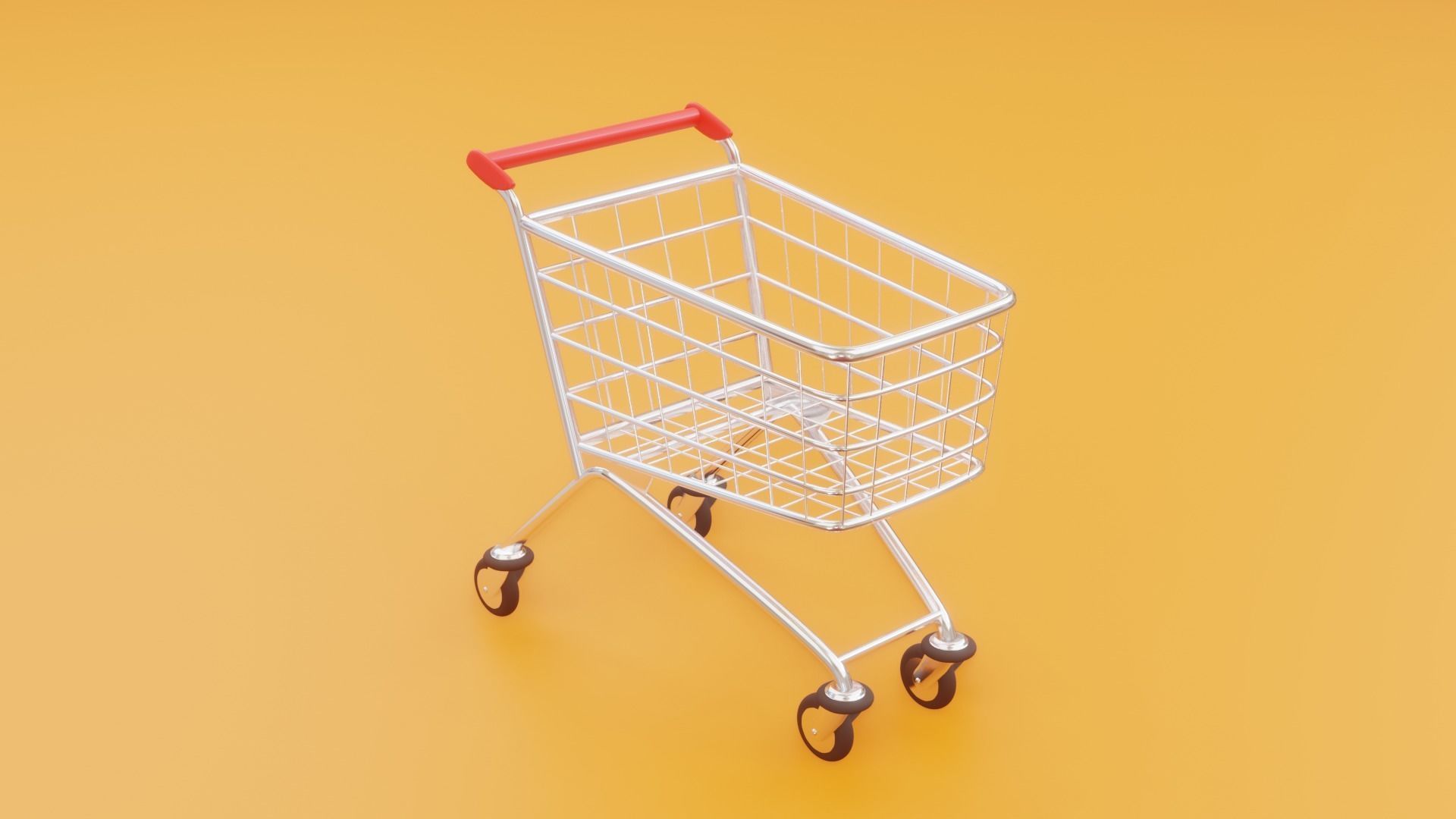 Cartoon type Shopping Cart Low-poly 3D model_3