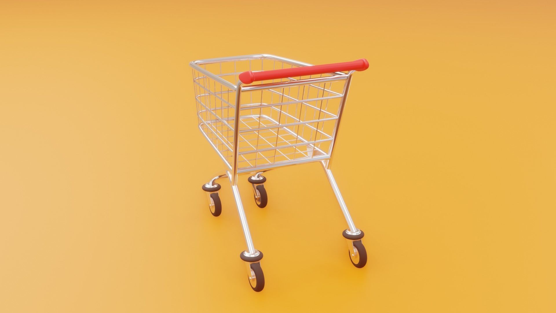 Cartoon type Shopping Cart Low-poly 3D model_6