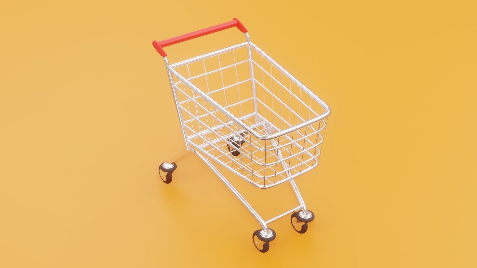 Cartoon type Shopping Cart Low-poly 3D model_8