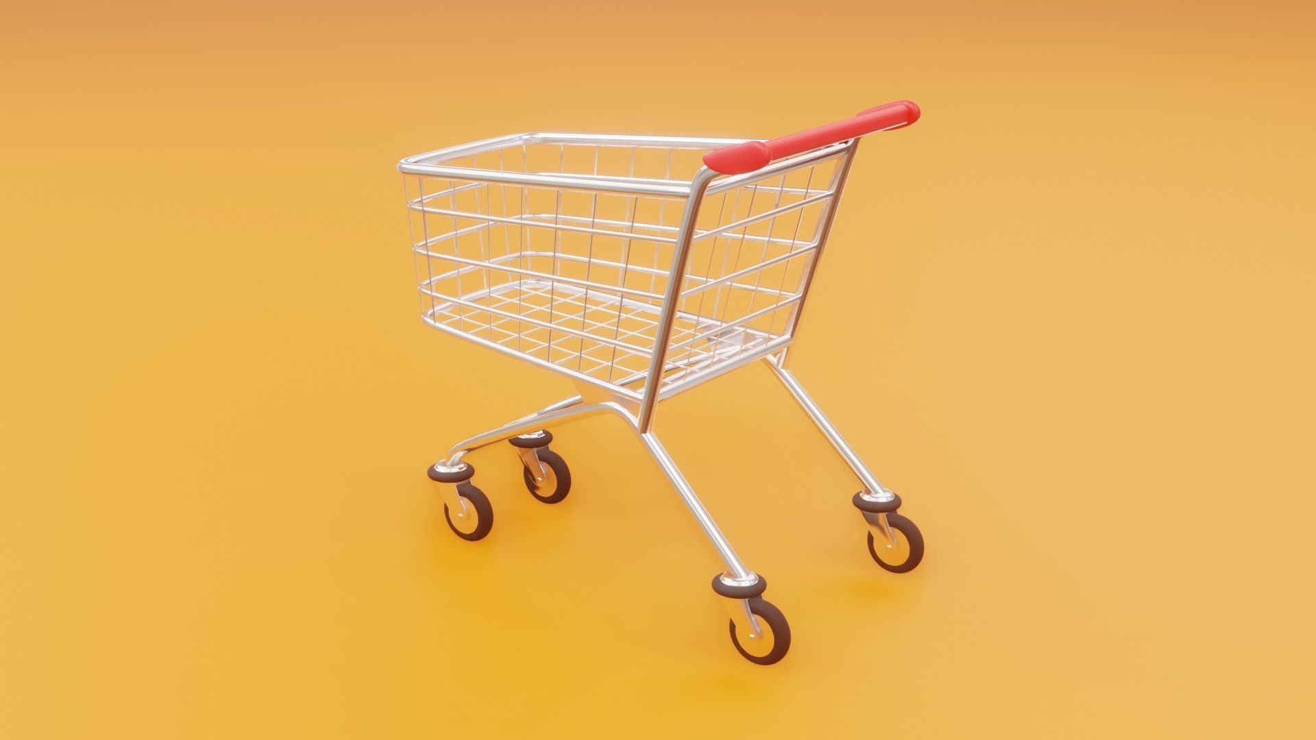Cartoon type Shopping Cart Low-poly 3D model_12