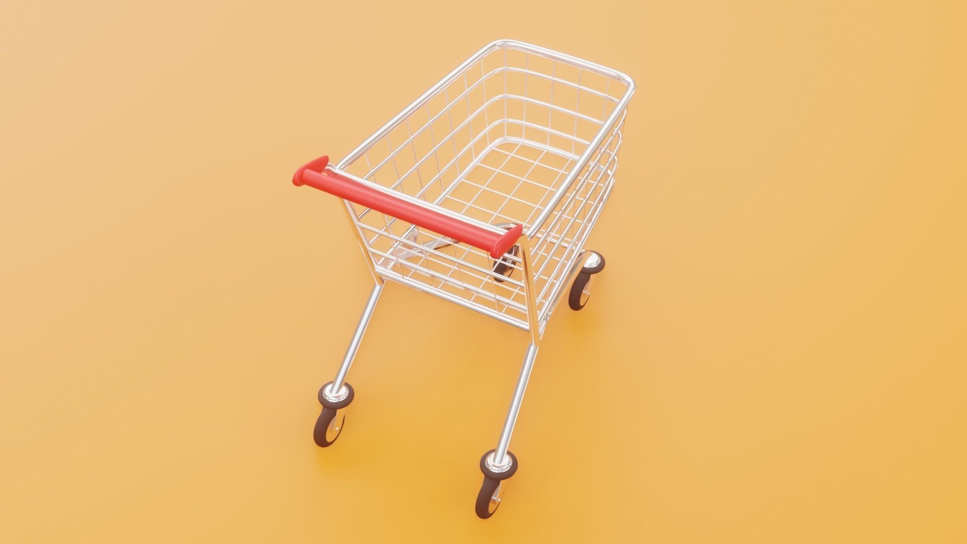Cartoon type Shopping Cart Low-poly 3D model_11