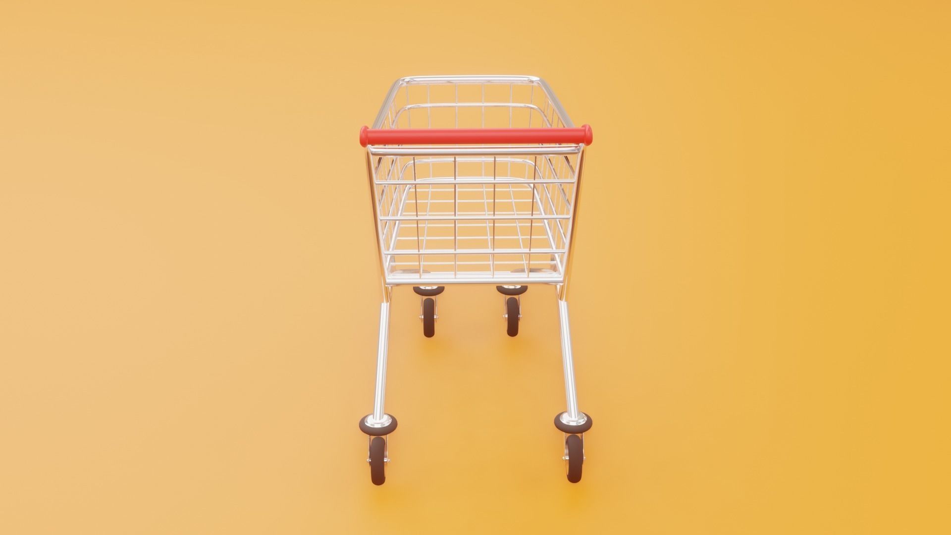 Cartoon type Shopping Cart Low-poly 3D model_4