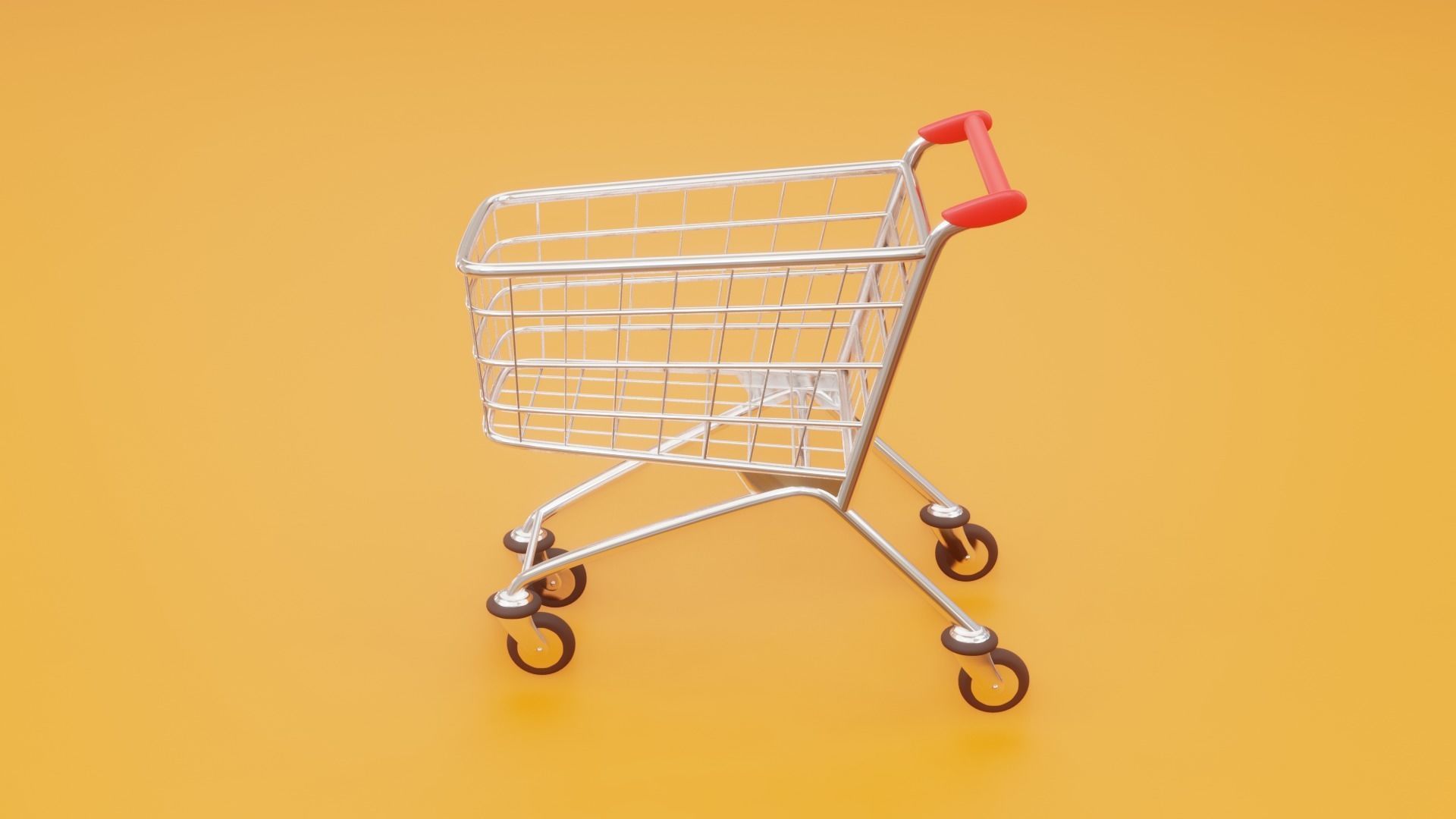 Cartoon type Shopping Cart Low-poly 3D model_9