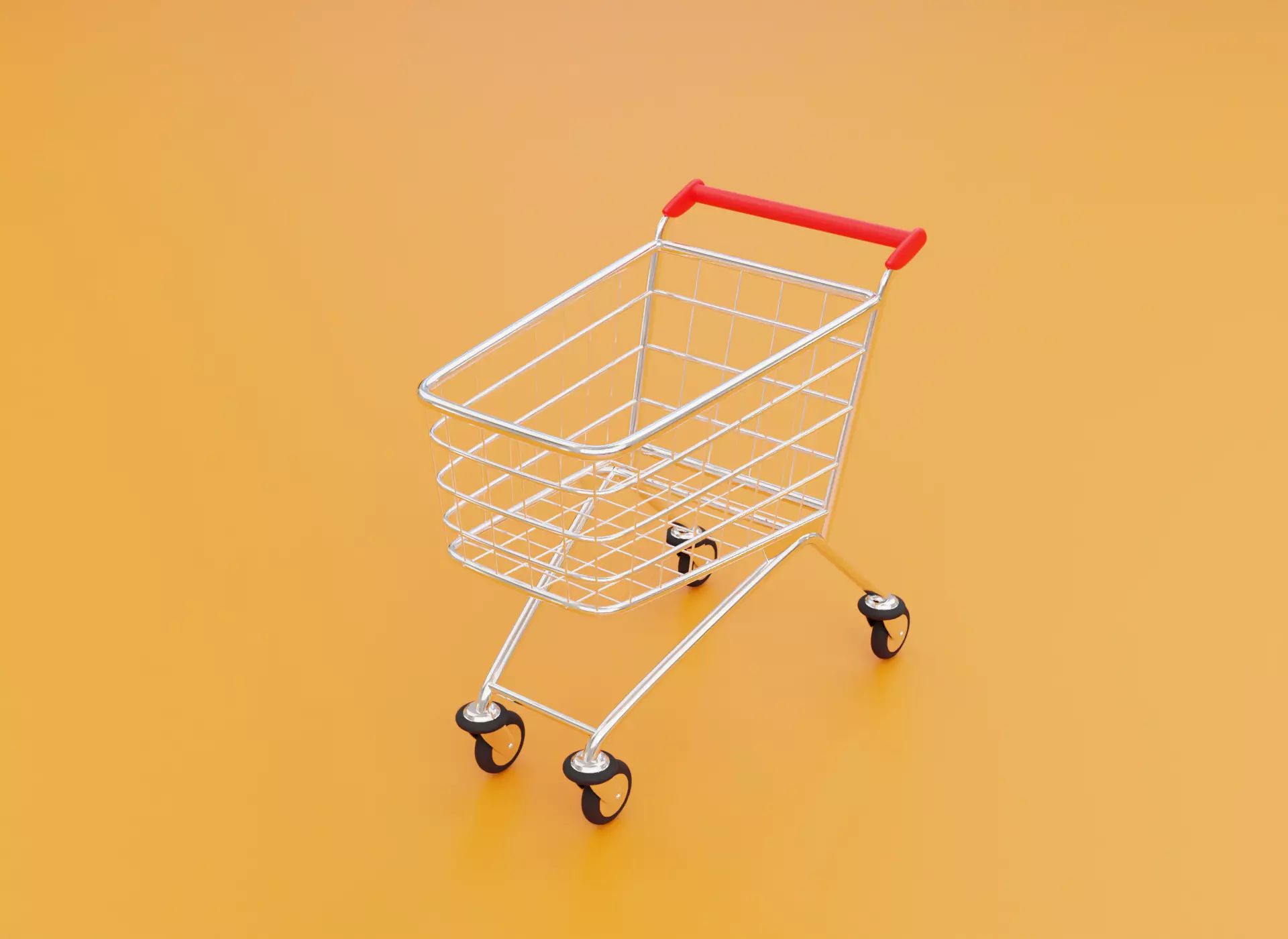 Cartoon type Shopping Cart Low-poly 3D model_0