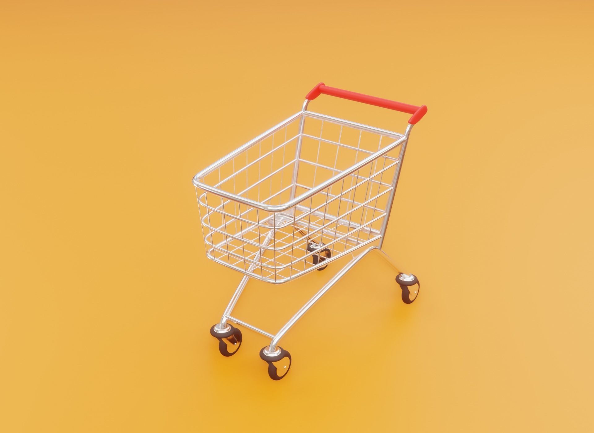 Cartoon type Shopping Cart Low-poly 3D model_13
