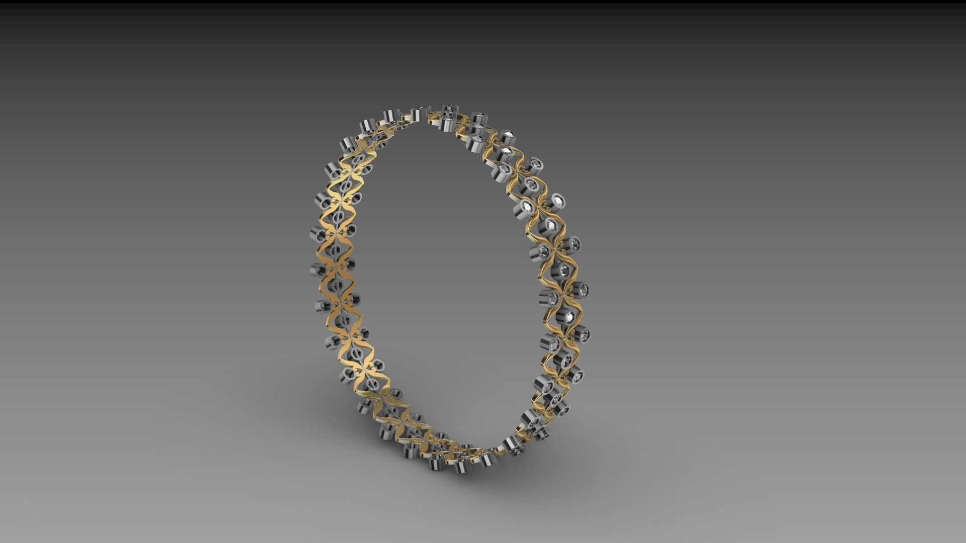 bangle diamond butterfly stl verified  3D print model_15