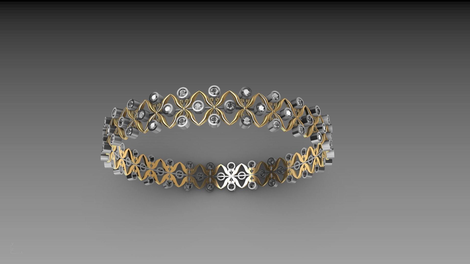 bangle diamond butterfly stl verified  3D print model_11