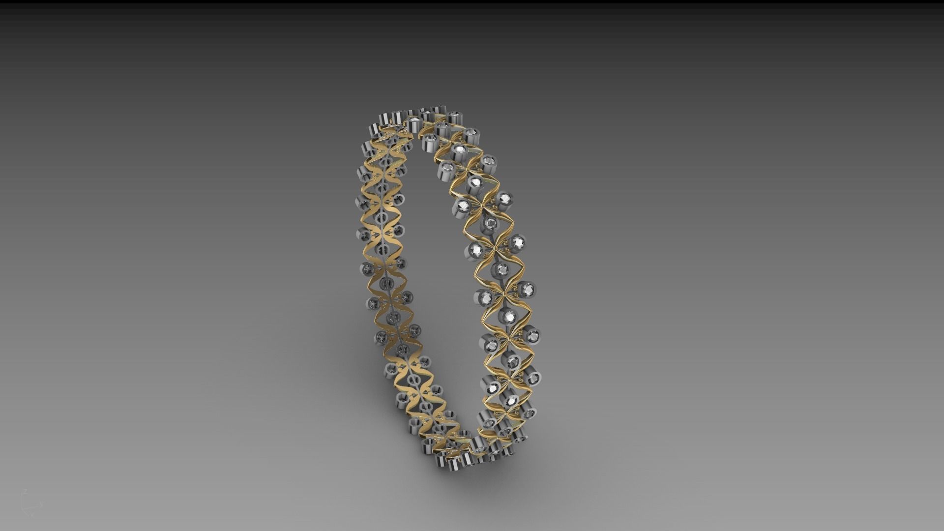 bangle diamond butterfly stl verified  3D print model_18