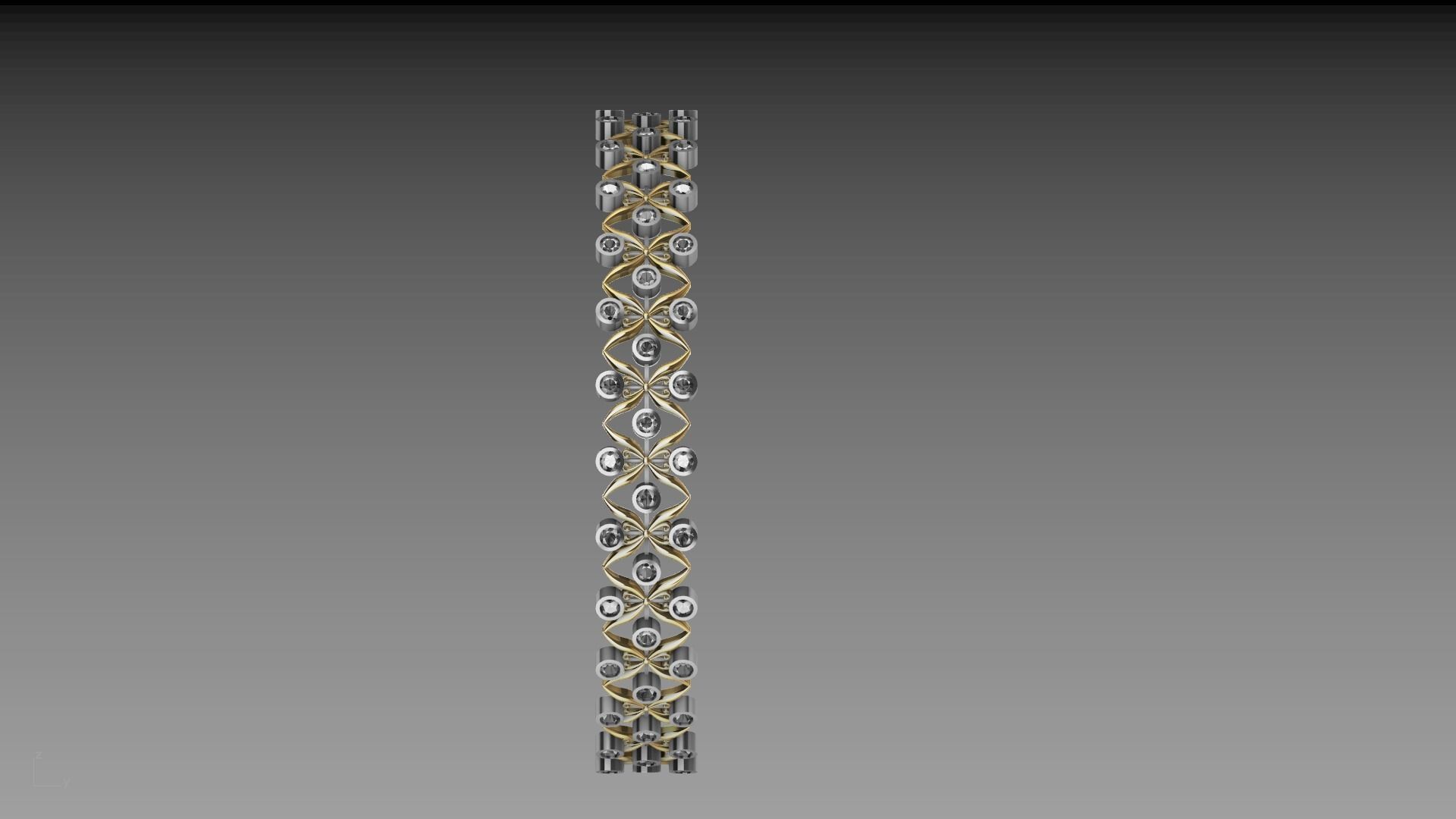 bangle diamond butterfly stl verified  3D print model_8