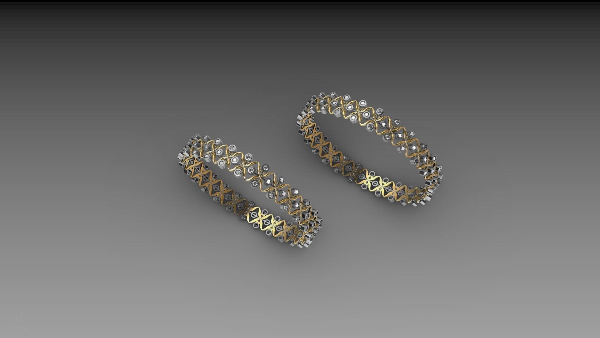 bangle diamond butterfly stl verified  3D print model_23