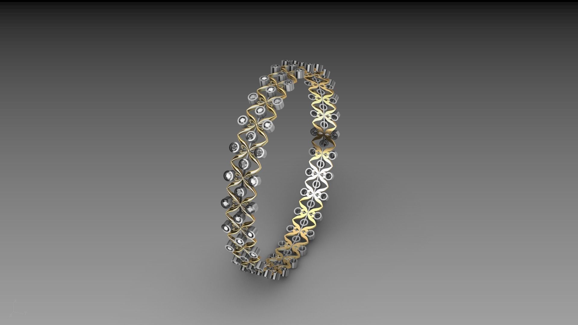 bangle diamond butterfly stl verified  3D print model_17
