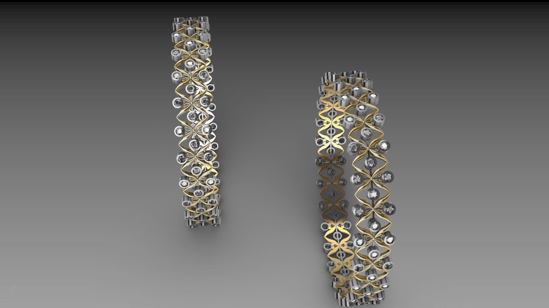 bangle diamond butterfly stl verified  3D print model_25