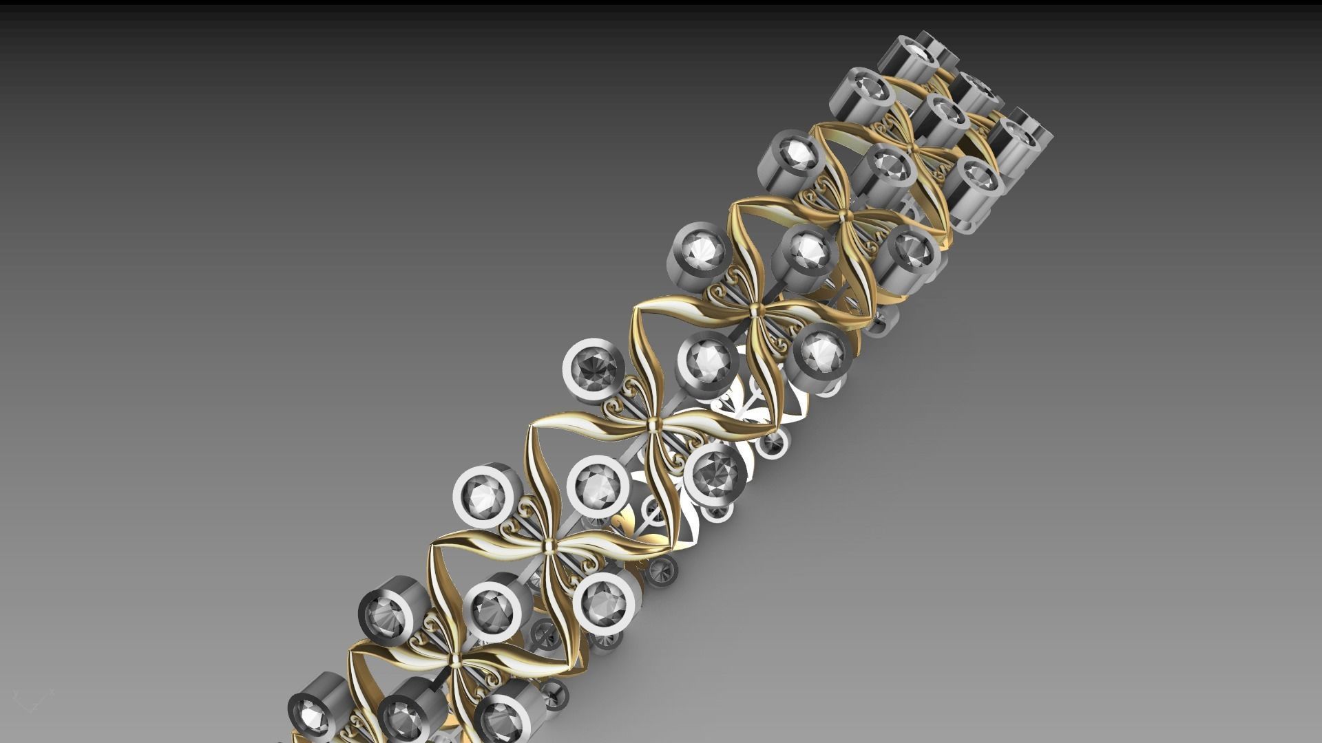 bangle diamond butterfly stl verified  3D print model_1