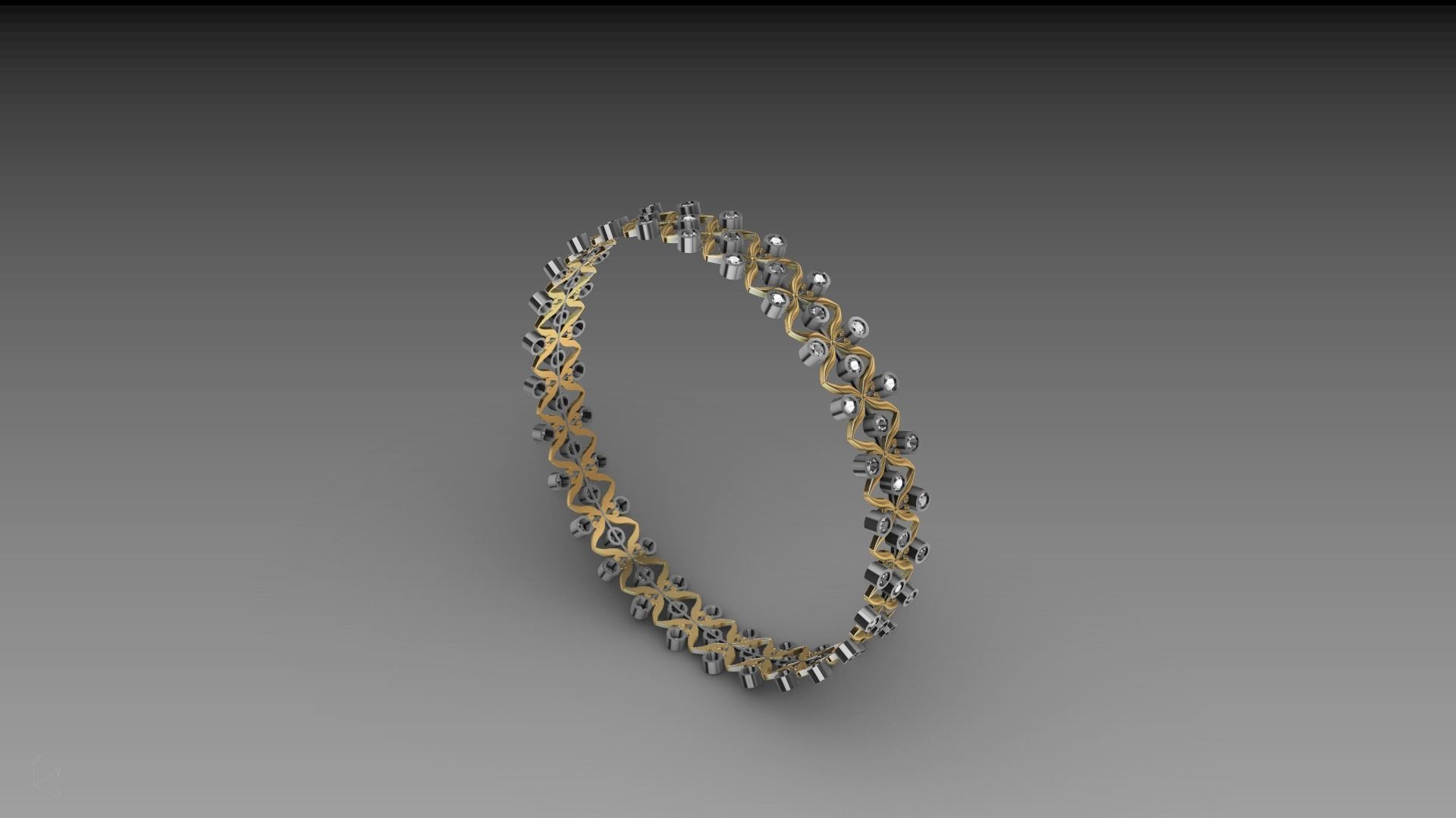 bangle diamond butterfly stl verified  3D print model_22