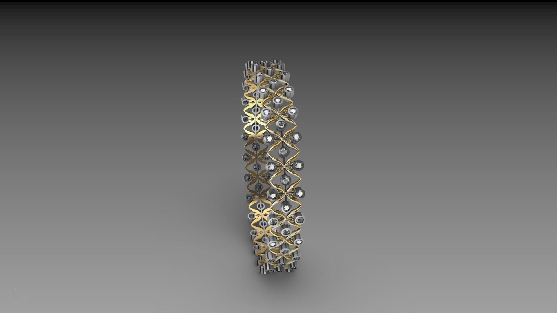 bangle diamond butterfly stl verified  3D print model_19
