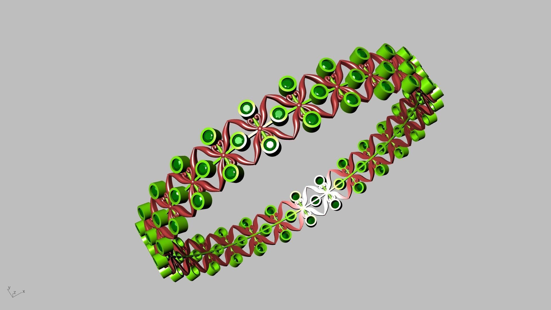 bangle diamond butterfly stl verified  3D print model_4