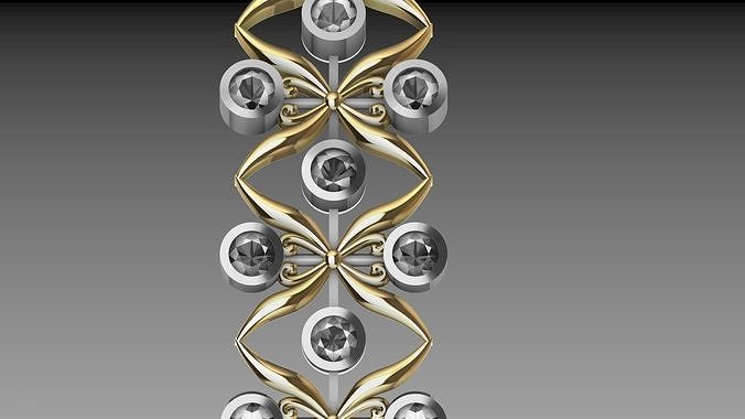 bangle diamond butterfly stl verified  3D print model