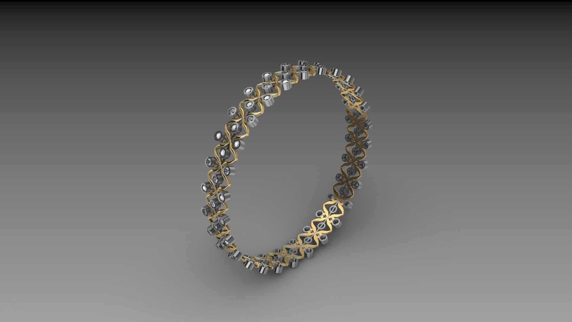 bangle diamond butterfly stl verified  3D print model_16