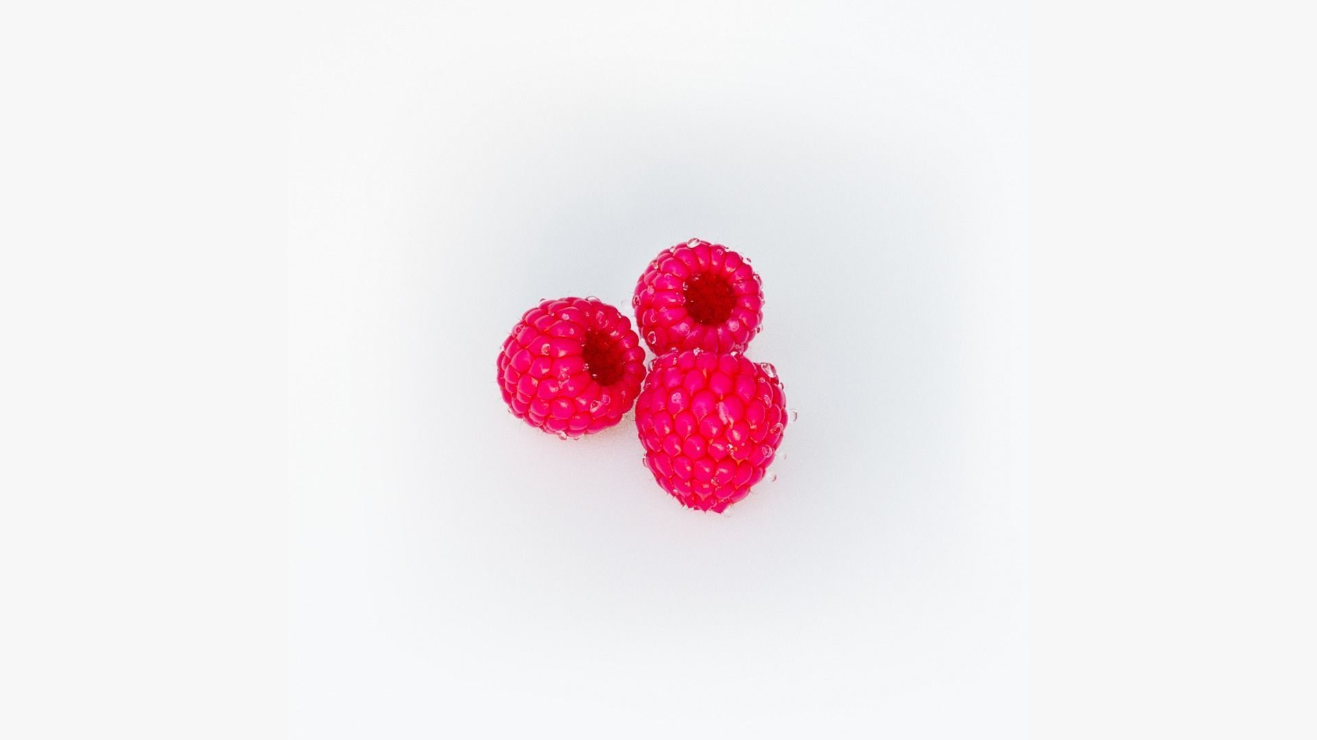 Raspberry three raspberries 3D model_3