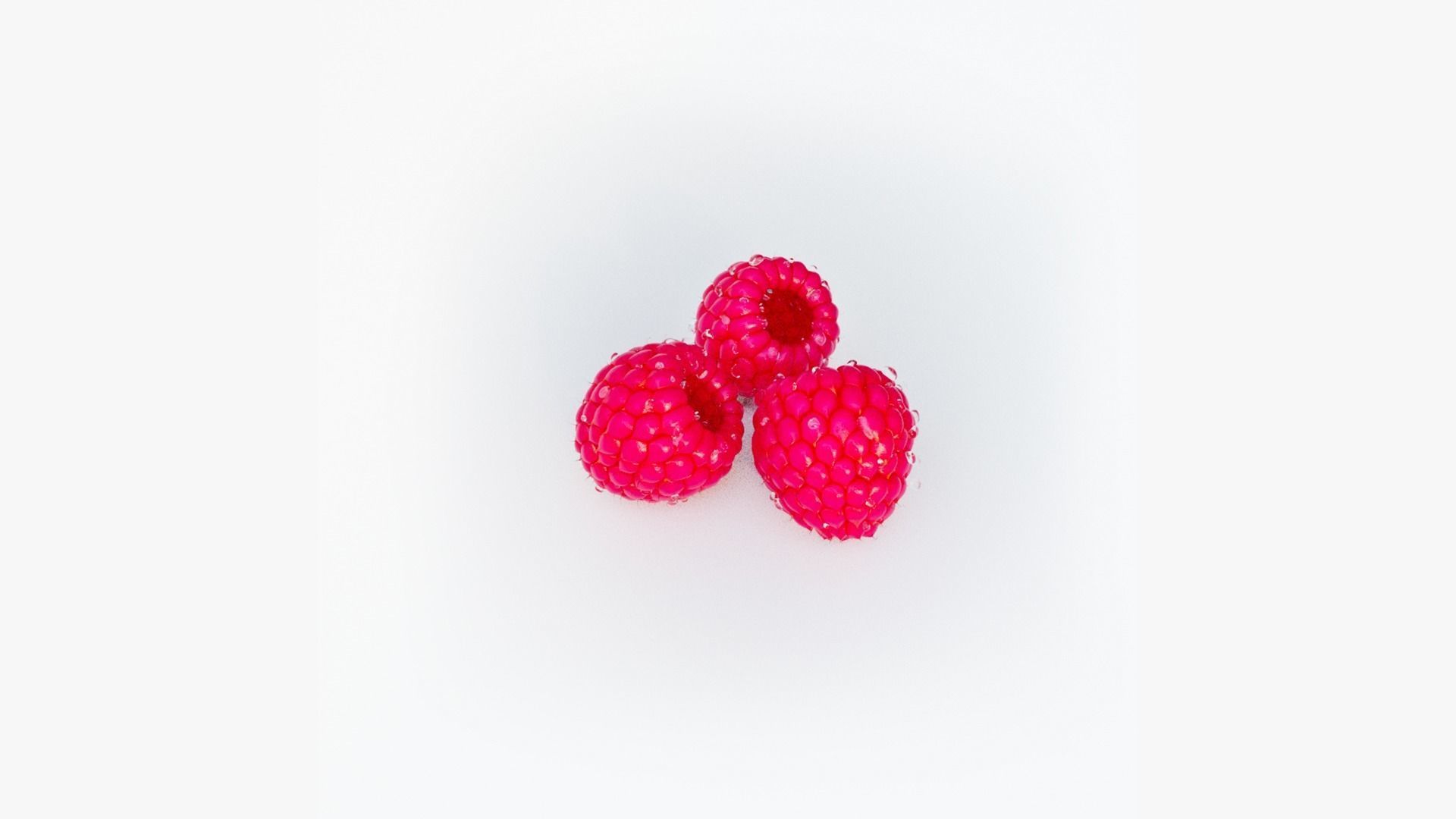 Raspberry three raspberries 3D model_4
