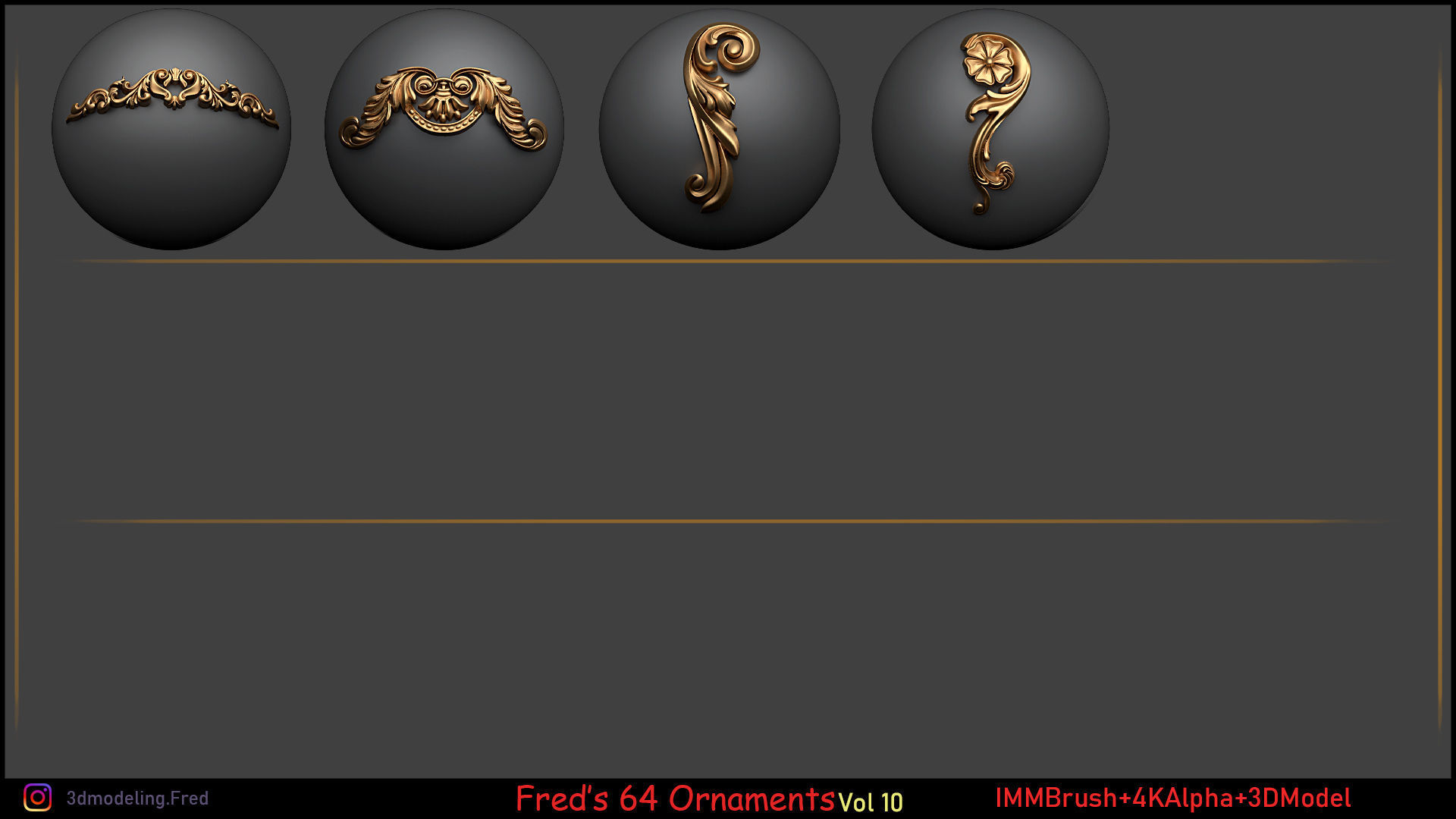 Fred ORNAMENT BRUSH Vol 10 -IMMBRUSH-3DMODELS-4kAlpha Low-poly 3D model_5