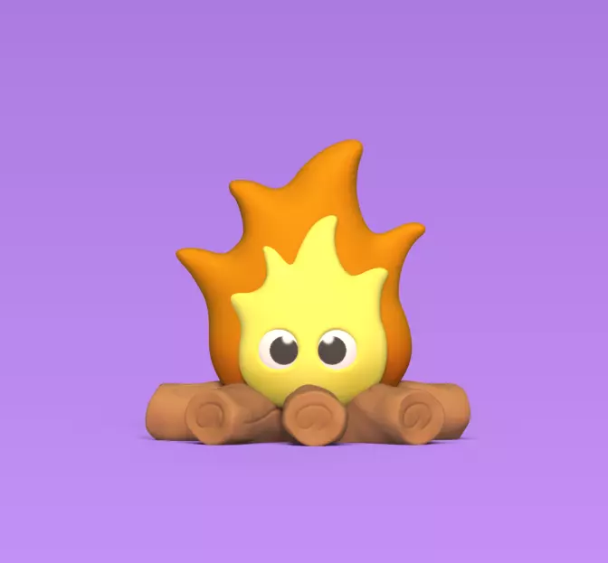 Campfire fireball 3D print model_0