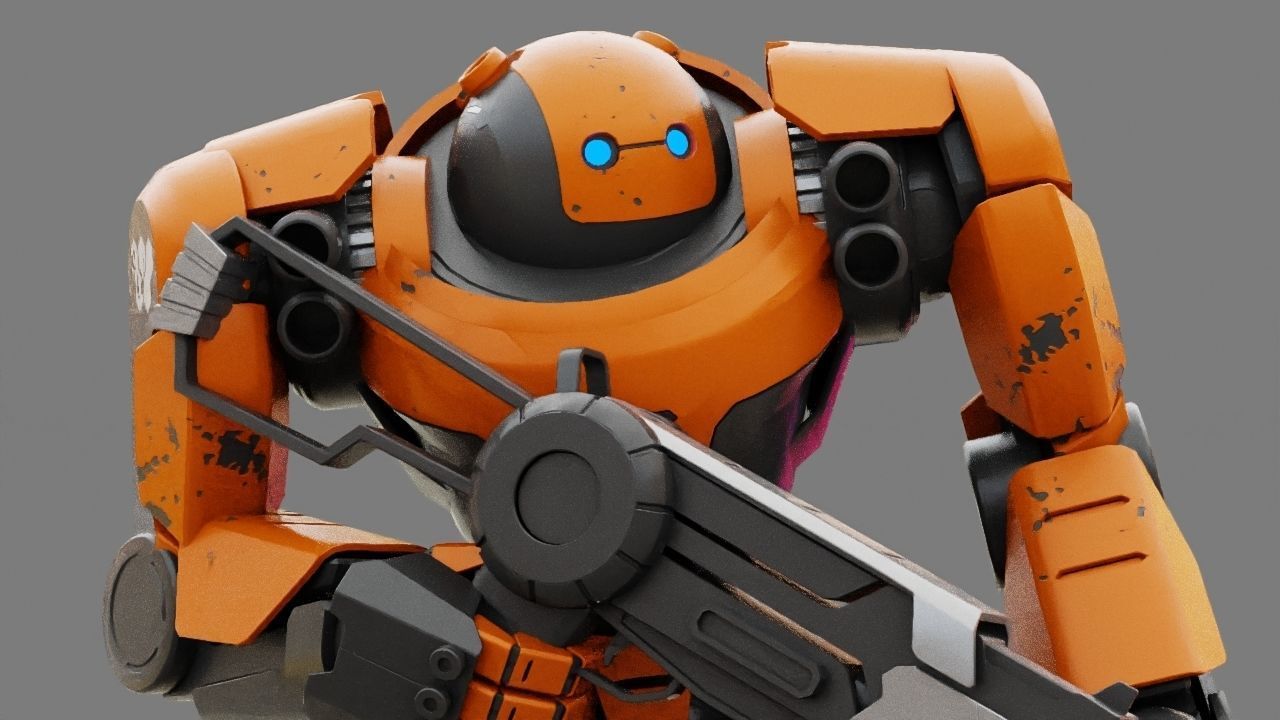 Doom Fighter Rigged character 3D model_25