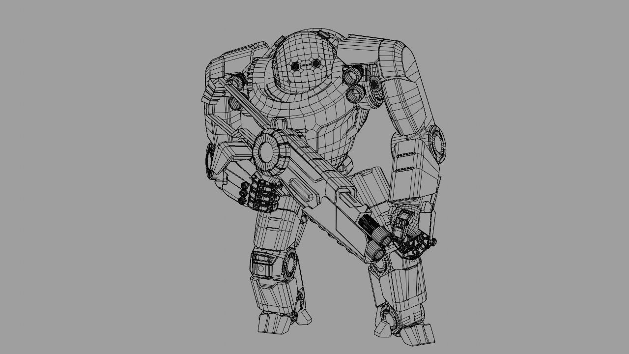 Doom Fighter Rigged character 3D model_35