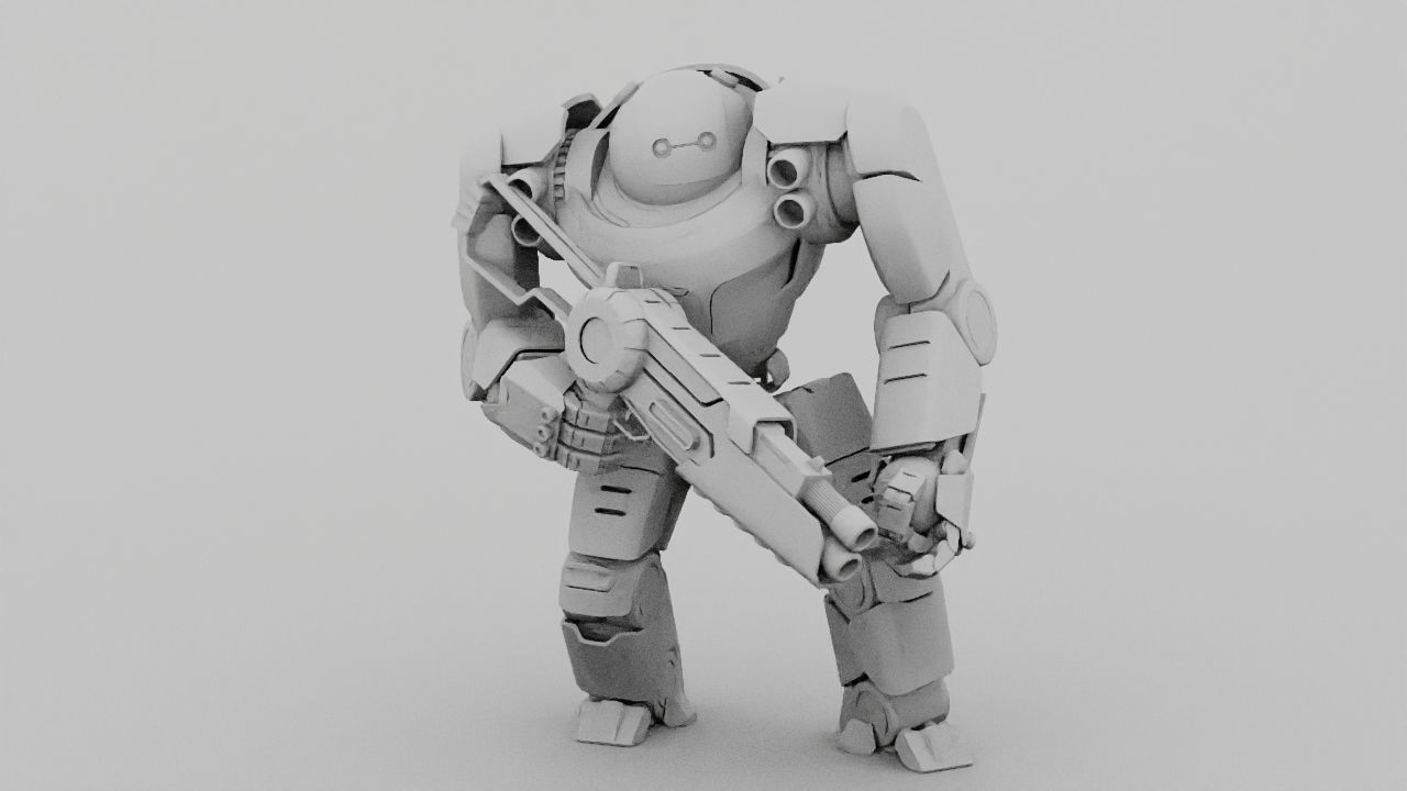 Doom Fighter Rigged character 3D model_34