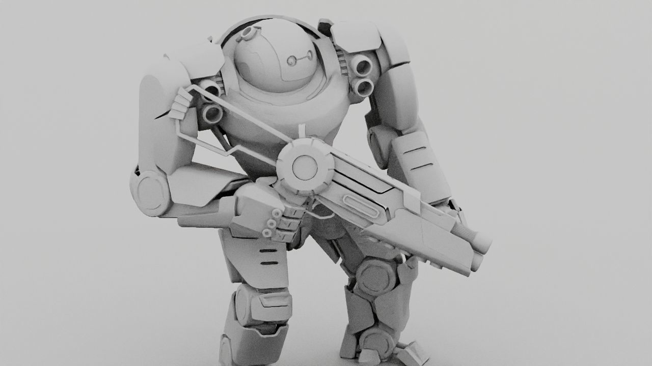 Doom Fighter Rigged character 3D model_29