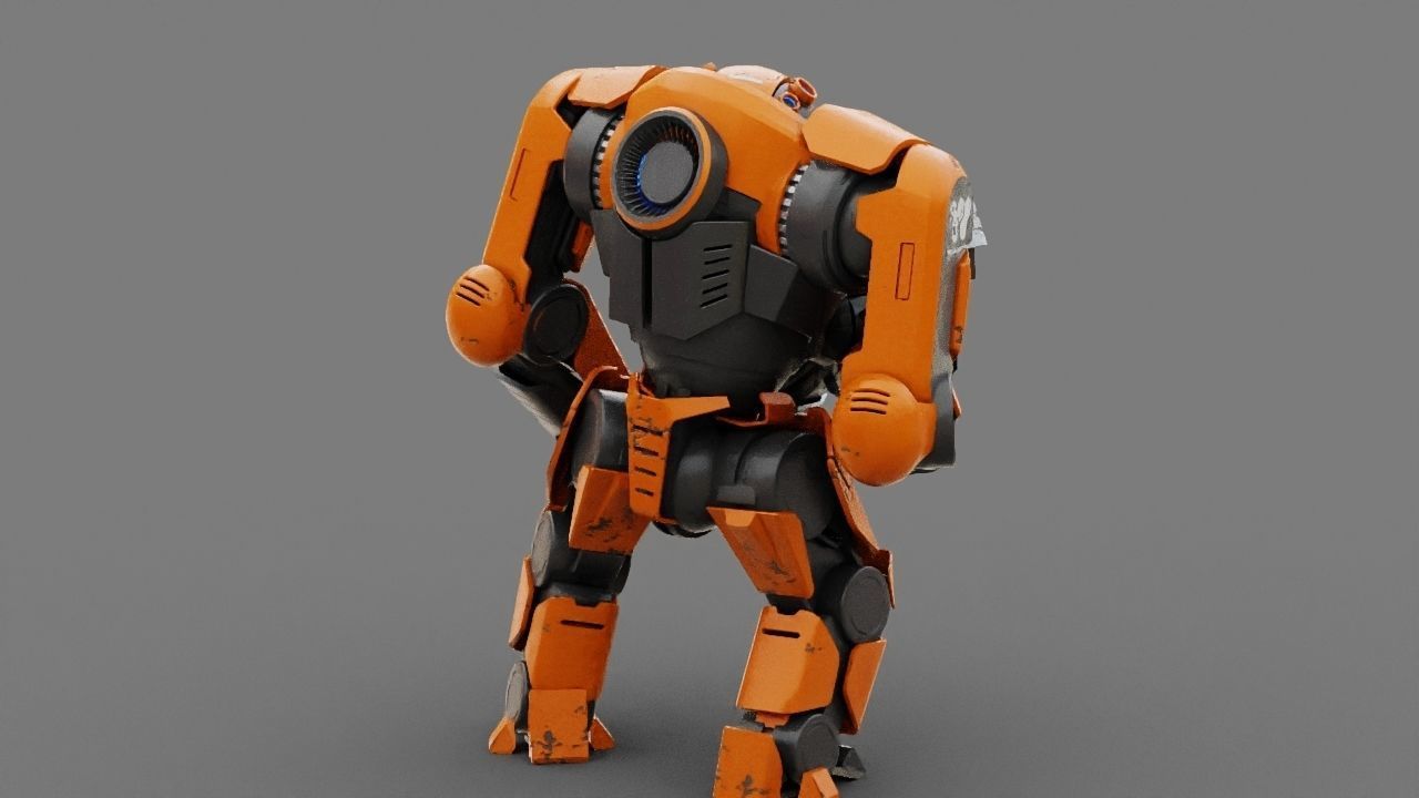 Doom Fighter Rigged character 3D model_6