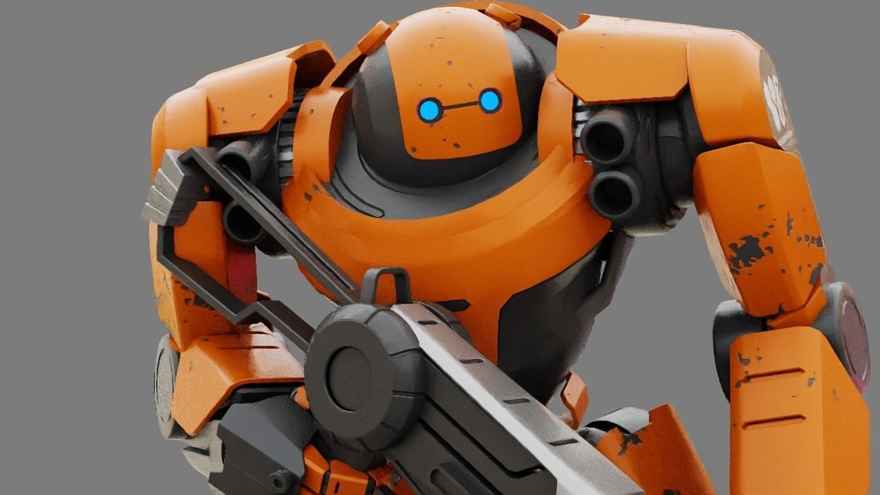 Doom Fighter Rigged character 3D model_14